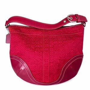 Rare Red Coach SoHo XL Hobo Shoulder Bag